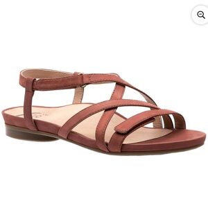 ABEO  Samantha Neutral Low Heel Sandals in Red Size 10